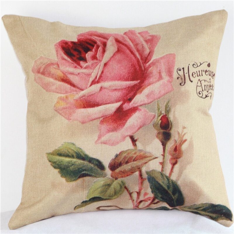 Obliečka Na Vankúš Na Vintage Throw Cushion Rose Flowers