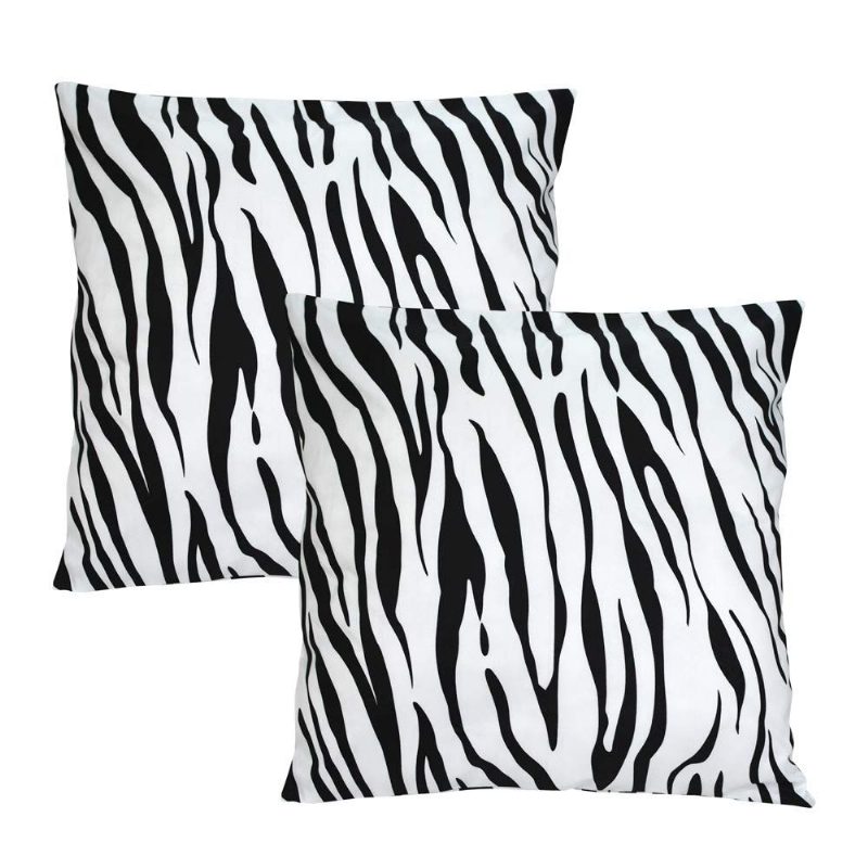 Obliečky Na Vankúše Z Mikrovlákna – 2 Kusy Zebra Stripe Black And White