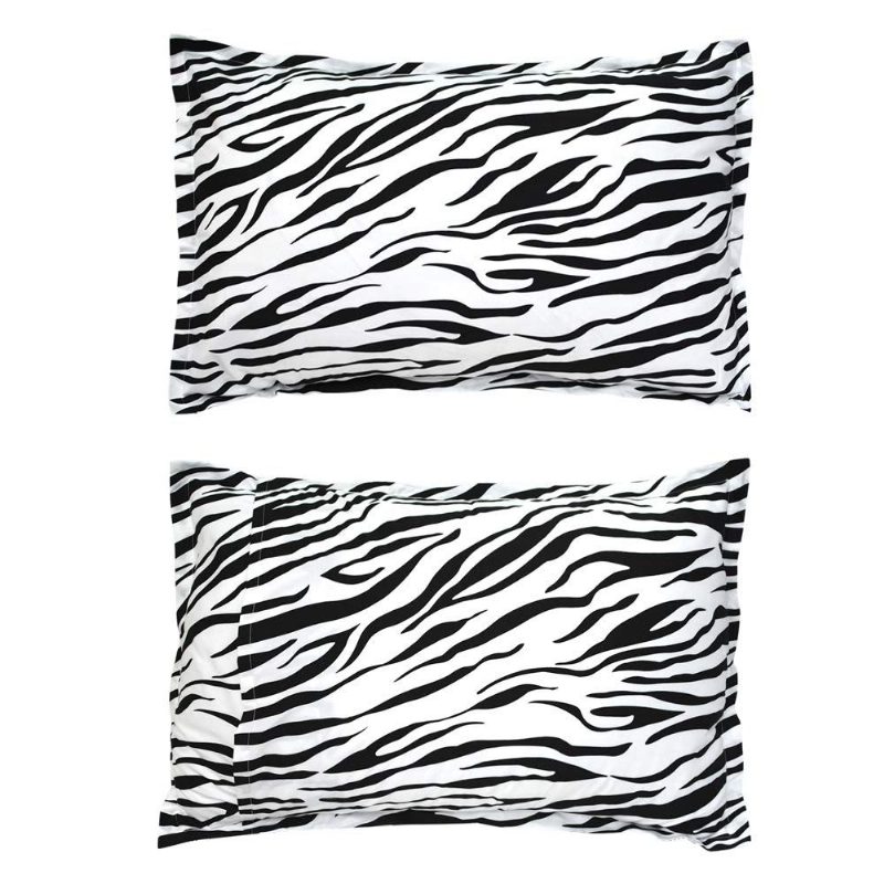 Obliečky Na Vankúše Z Mikrovlákna – 2 Kusy Zebra Stripe Black And White