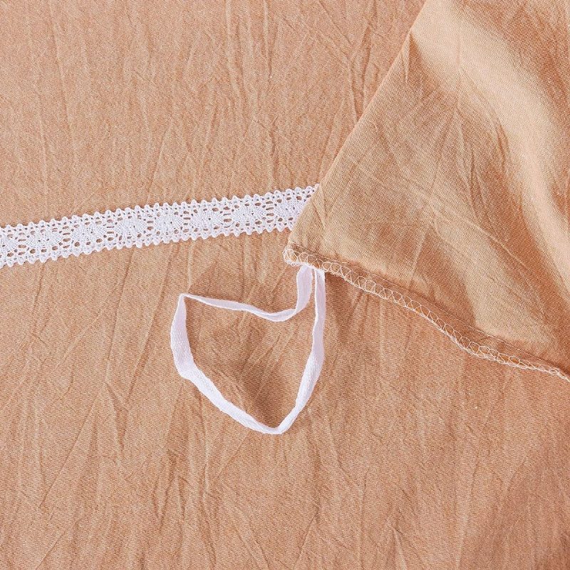 Oranžová Súprava Dievčenskej Posteľnej Bielizne Obliečok Na Prikrývku S Čipkou Zo 100 % Pranej Bavlny