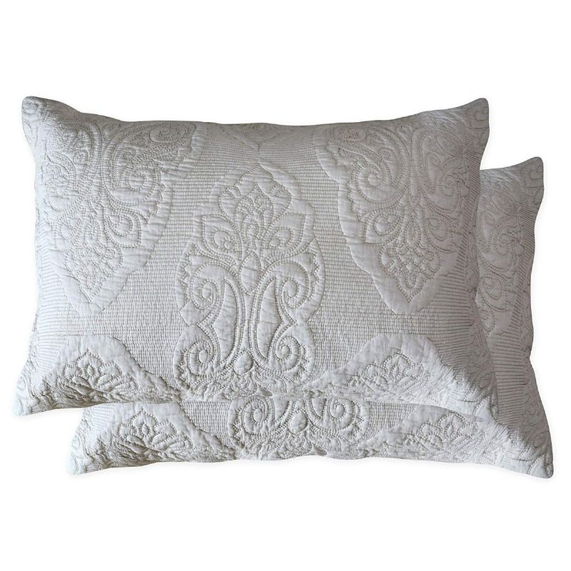 Paisley Quilted Vankúš Shams Štandardná Veľkosť Súprava 2 Kusov 100% Bavlny