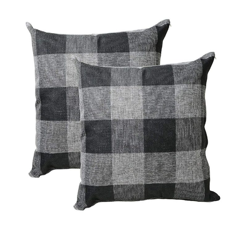 Plaid Throw Obliečka Na Vankúš Obliečky Bavlnené Dekoratívne Na Vankúše Súprava Vankúšov Na Domácu Pohovku Štvorcový Dizajn (18 X 18 Palcov)