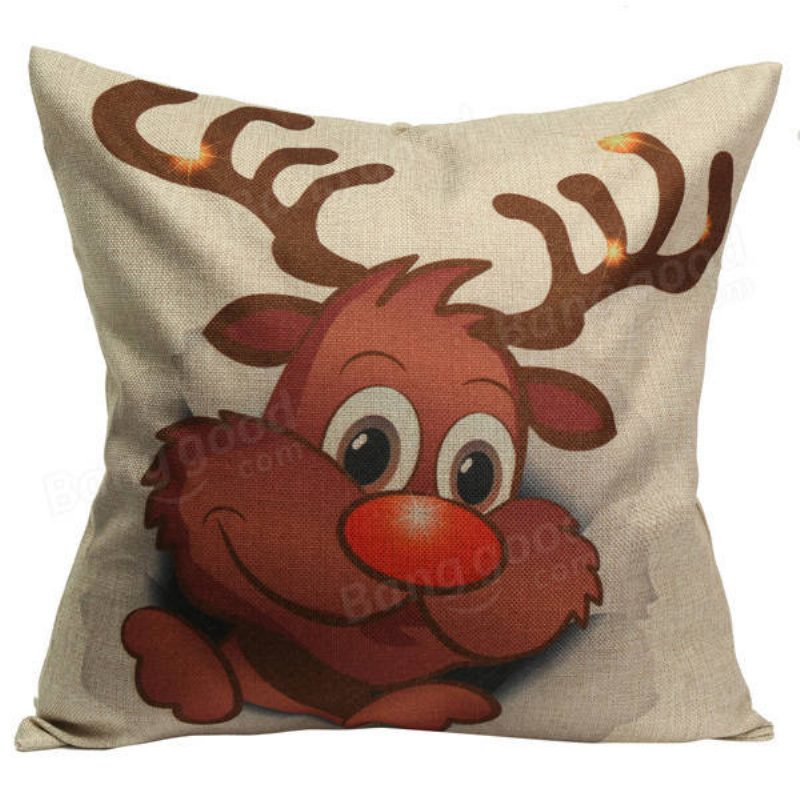 Ponožky Na Vianočný Stromček S Kreslenými Potlačami Na Vankúše Na Domácu Pohovku Square Cushion Cover