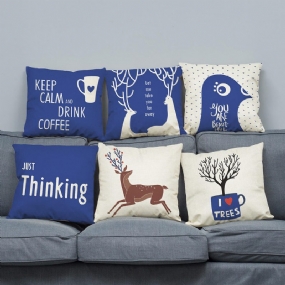 Super Mäkký Plyš Moderný Minimalistický Štýl Deer Nordic Cotton Obliečka Na Vankúš Na Domácu Pohovku Decration