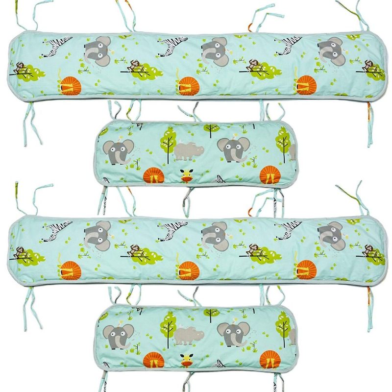 Súprava Obliečok Do Postieľky Pre Chlapcov Baby Woodland Posteľ Do Slony Zebra Žirafa Lev Tlač 100% Egyptská Bavlna Hypoalergénne