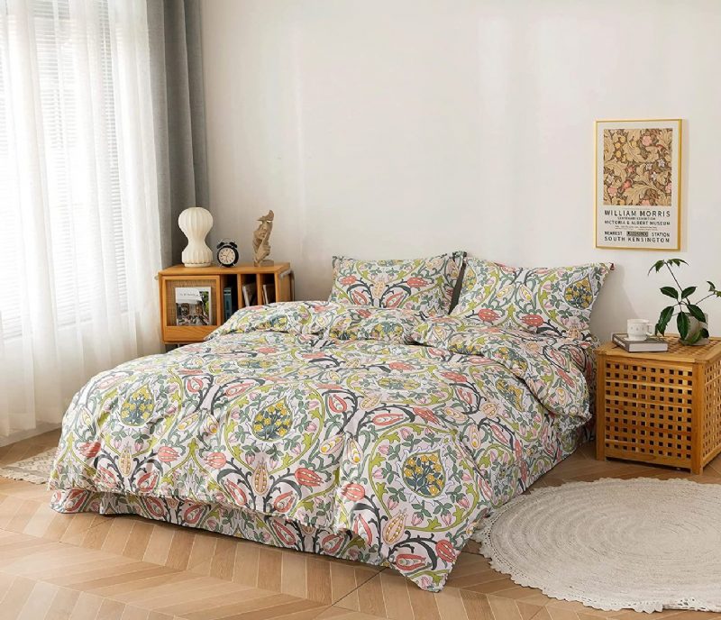 Súprava Obliečok Na Prikrývku Zo 100% Bavlny V Štýle Viniča Kvety 3 Ks Farmhouse Floral Collection