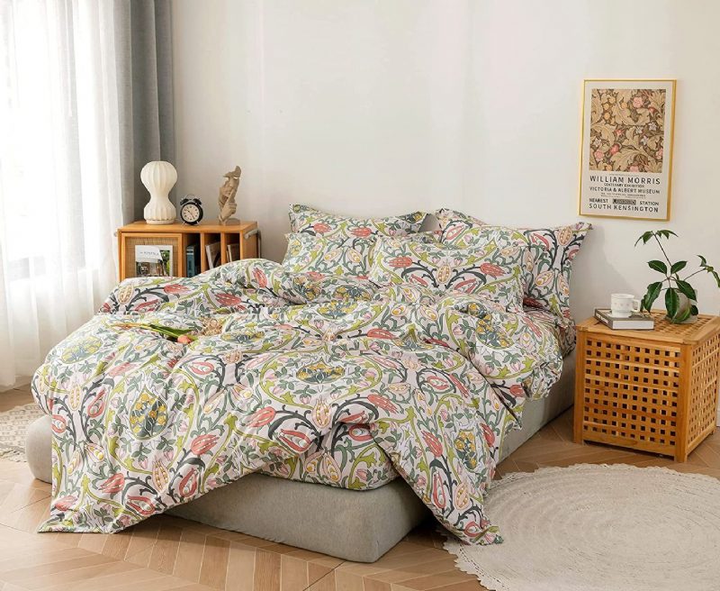 Súprava Obliečok Na Prikrývku Zo 100% Bavlny V Štýle Viniča Kvety 3 Ks Farmhouse Floral Collection