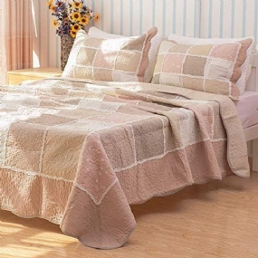 Súprava Posteľnej Bielizne Queen Size Vintage Patchwork Elegantná Bavlnených Prikrývok