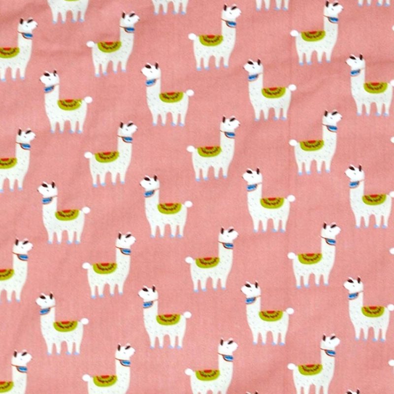 Súpravy Posteľnej Bielizne Pre Dievčatá S Nárazníkmi Blush Pink Alpaca Llama Potlač 100% Priedušná Bavlna