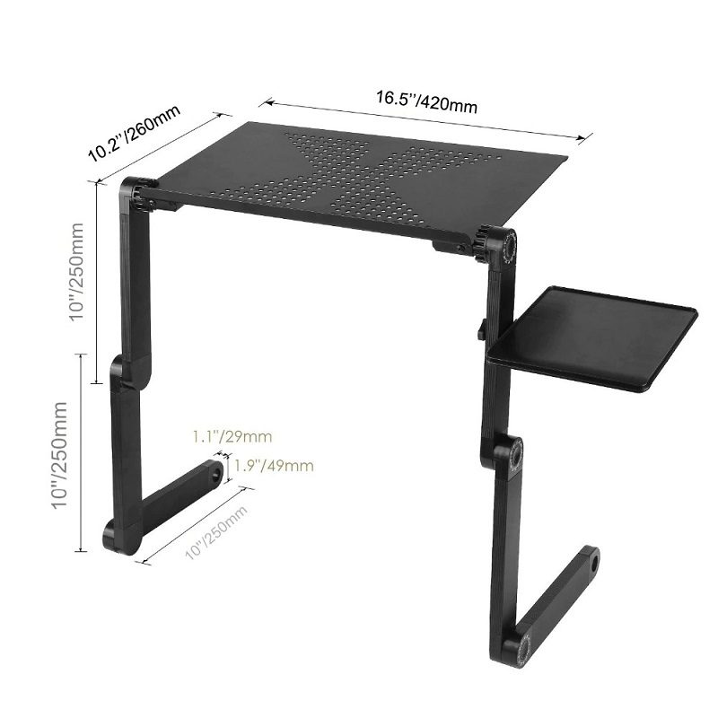 Nastaviteľná Hliníková Stolová Posteľ Na Notebook Ergonomická Prenosná