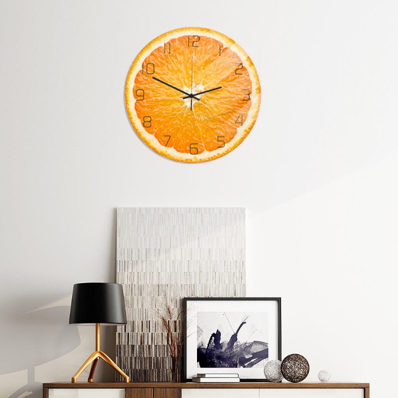 Cc093 Creative Orange Nástenné Hodiny Mute Quartz Pre Dekorácie Domácej Kancelárie