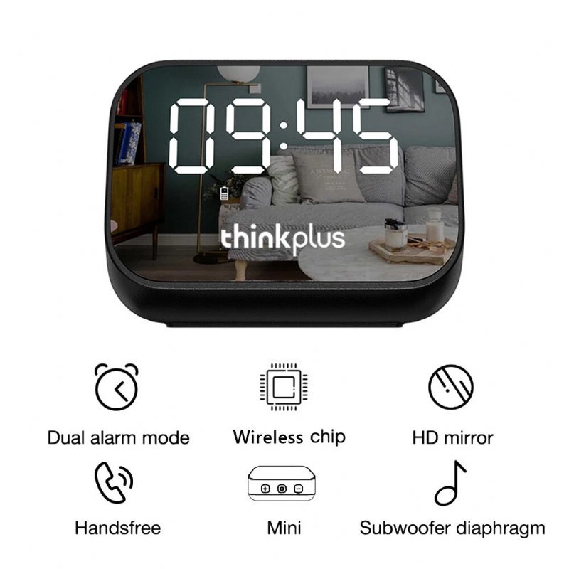 Thinkplus Ts13 Reproduktor Budík Zrkadlo Bezdrôtový Bluetooth Led Digitálny Stereo Stolný Počítač