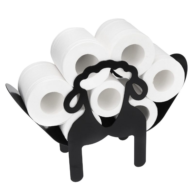 Čierny Držiak Na Toaletný Papier Kovový Stojan Na Ukladanie Vreckoviek V Tvare Ovce