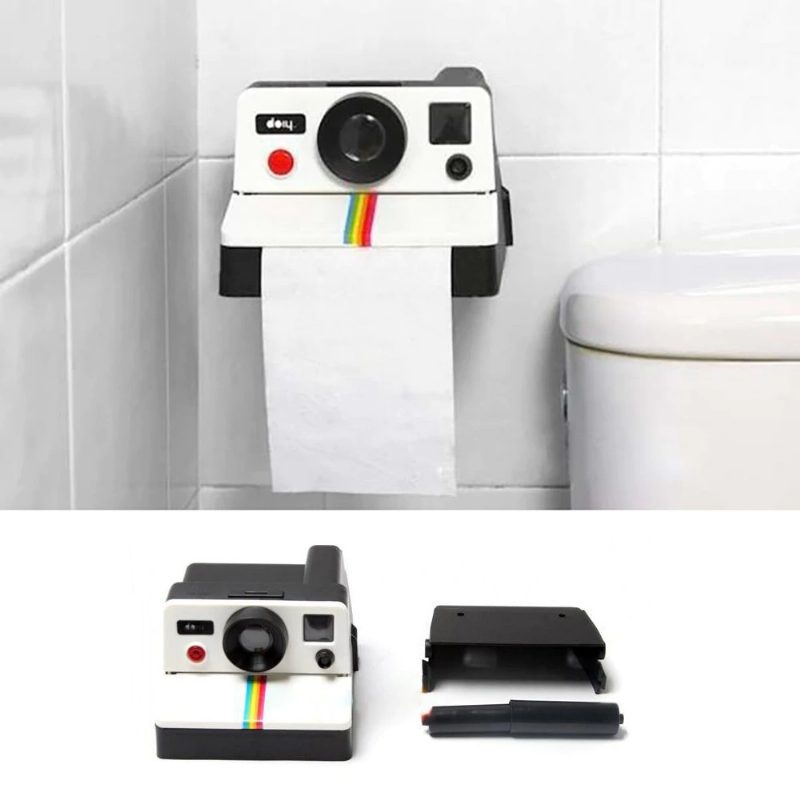 Kreatívny Retro Fotoaparát Polaroid Tvarom Inšpirovaný Škatuľkami Na Papierové Vreckovky Toaletná Rolka Stojan Na Papier Škatuľka Kúpeľňa