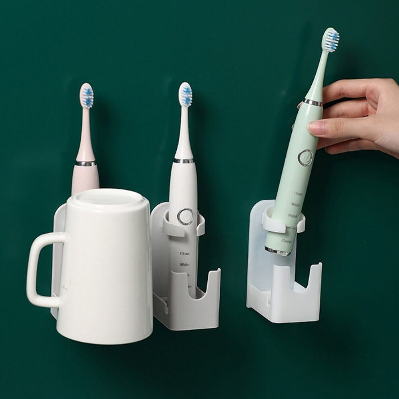 Nástenný Univerzálny Držiak Na Elektrickú Zubnú Kefku Stojan Organizér Na Zubné Kefky Závesný Na Pohár Na Vodu Kúpeľňové Príslušenstvo