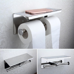 Nerezový Držiak Toaletného Papiera Na Dvojitú Rolku Na Policu Na Papier Na Stenu Do Kúpeľne Home