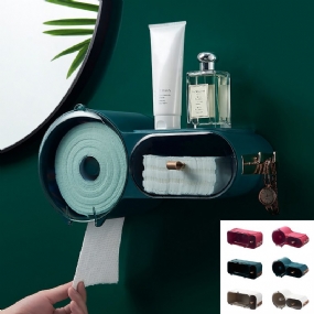 Samolepiaci Držiak Na Toaletný Papier Multifunkčný Kúpeľňový Stojan Vodotesný Na Na Stenu Na Telefón Úložný Box