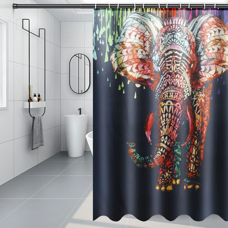 Sprchový Záves Afrika Elephant 180 X 180 cm Vodotesný Odolný