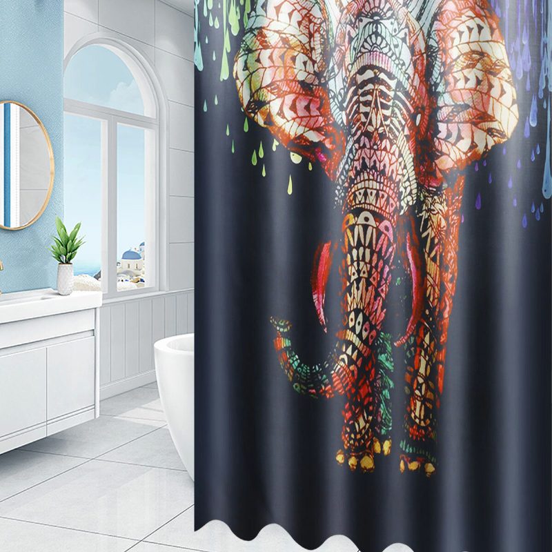 Sprchový Záves Afrika Elephant 180 X 180 cm Vodotesný Odolný