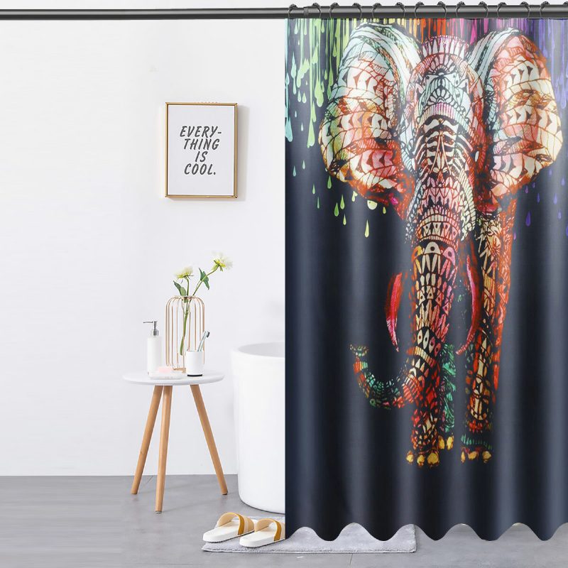 Sprchový Záves Afrika Elephant 180 X 180 cm Vodotesný Odolný