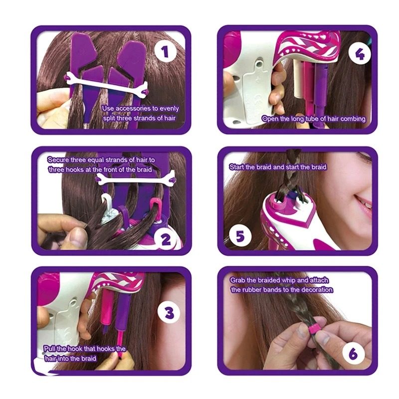 Vlasový Vrkoč Automatic Girls Hair Weave Twist Knitting Roll