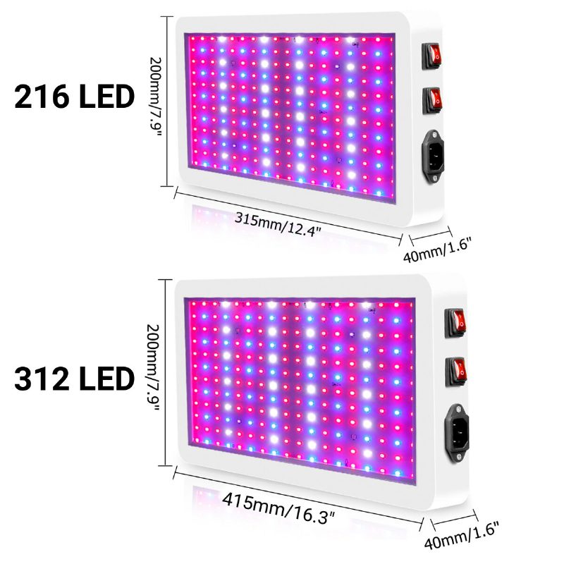 110v~220v 216/312led Rastlinný Svetelný Panel S Celospektrálnym Svetlom Pre Vnútorný Hydroponický Kvet