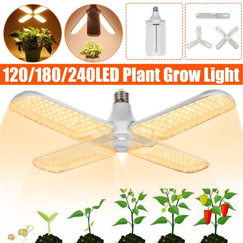 120/180/240led Grow Light E27 Plnospektrálne Pestovateľské Hydroponické Garážové Svietidlo Žiarovka Pre Rastlinnú Zeleninu Ac85-265v