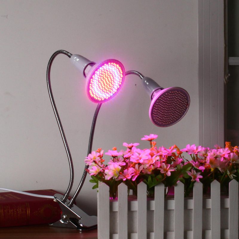 20 cm Trubicový Držiak Žiarovky S Dvojitou Hlavou A Adaptérom Na Žiarovku So Spínačom Pre E27 Led Grow Light