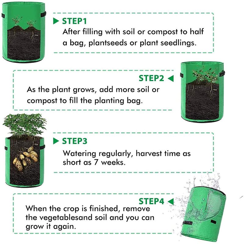 2ks Vrecúška Na Pestovanie Tvird Kvetináč Kvetina Zelenina Paradajka Zemiaky Opakovane Použiteľné Vrecko