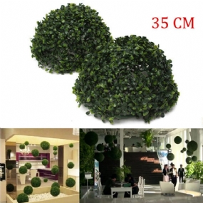 35 cm Plastové Umelé Topiary Z Trávy S Efektom Guľôčkových Listov Svadba Záhradníctvo Závesná Dekorácia