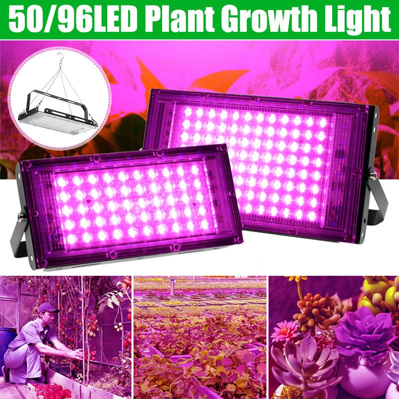 50/96 Led Grow Light Plné Spektrum Skleníkových Rastlín Zelenina Kvet Hydroponie Ip65 Vodotesná Lampa