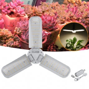 Ac110-265v E27 40w 2835 Trojlistová Led Grow Light Plnospektrálna Hydroponická Lampa So Závesným Držiakom Pre Rastlinu