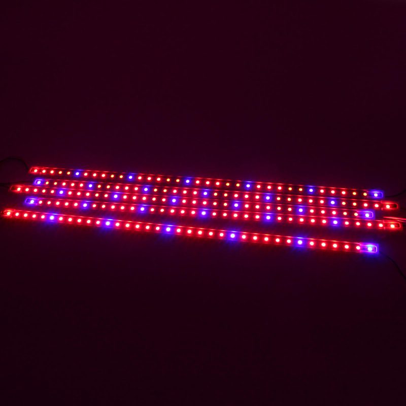 Dc12v 5pcs 50cm Vodotesný Smd5050 Červená:modrá 5:1 36led Strip Plant Garden Grow Light + 5a Napájací Adaptér