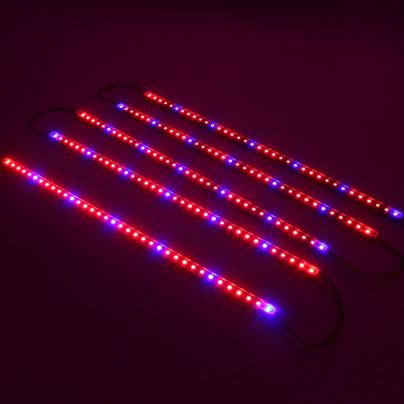 Dc12v 5pcs 50cm Vodotesný Smd5050 Červená:modrá 5:1 36led Strip Plant Garden Grow Light + 5a Napájací Adaptér