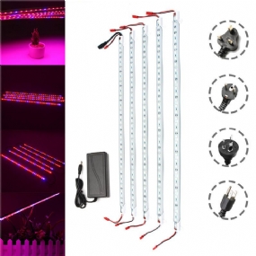 Dc12v 5pcs 50cm Vodotesný Smd5050 Červená:modrá 5:1 36led Strip Plant Garden Grow Light + 5a Napájací Adaptér