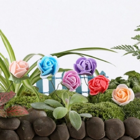 Diy Miniatúrne Pekné Ruže Ornamenty Črepníkové Rastliny Záhradné Dekorácie
