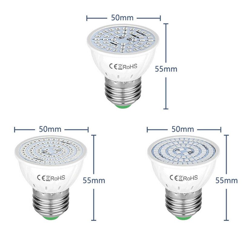 E27 Led Svetlo Na Pestovanie Rastlín 48/60/80 Led Vnútorné Hydroponické Kvety Sadenice Rast Svetelná Žiarovka Na Kvitnutie Zeleniny V Interiéri