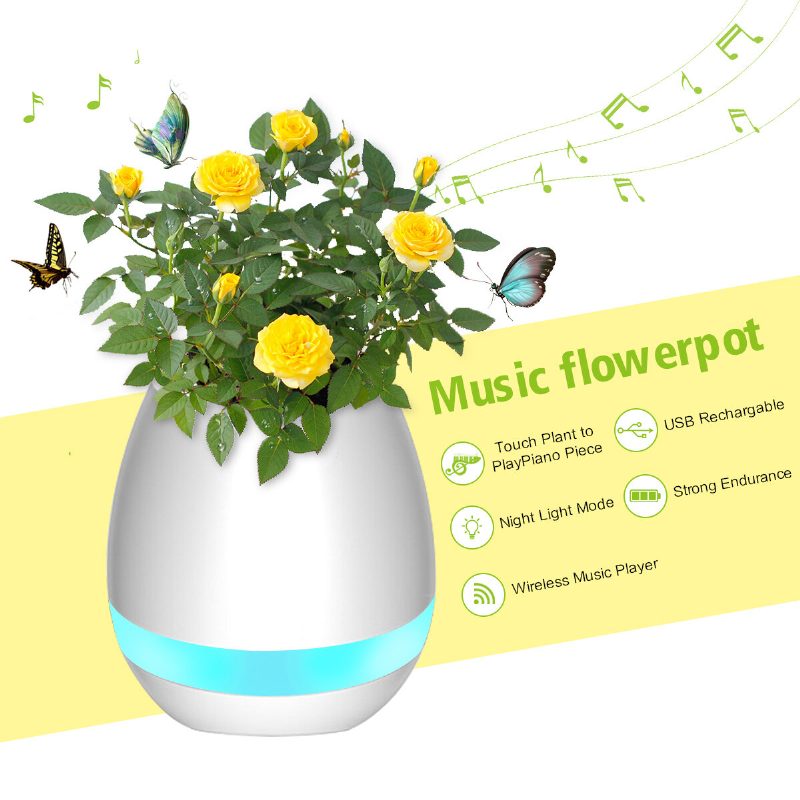 Hudobný Kvetináč Smart Touch Plant Play Sedemfarebná Lampa Klavírna Led Svetlo Bluetooth