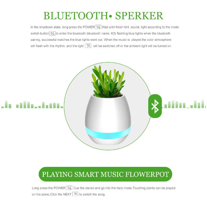 Hudobný Kvetináč Smart Touch Plant Play Sedemfarebná Lampa Klavírna Led Svetlo Bluetooth