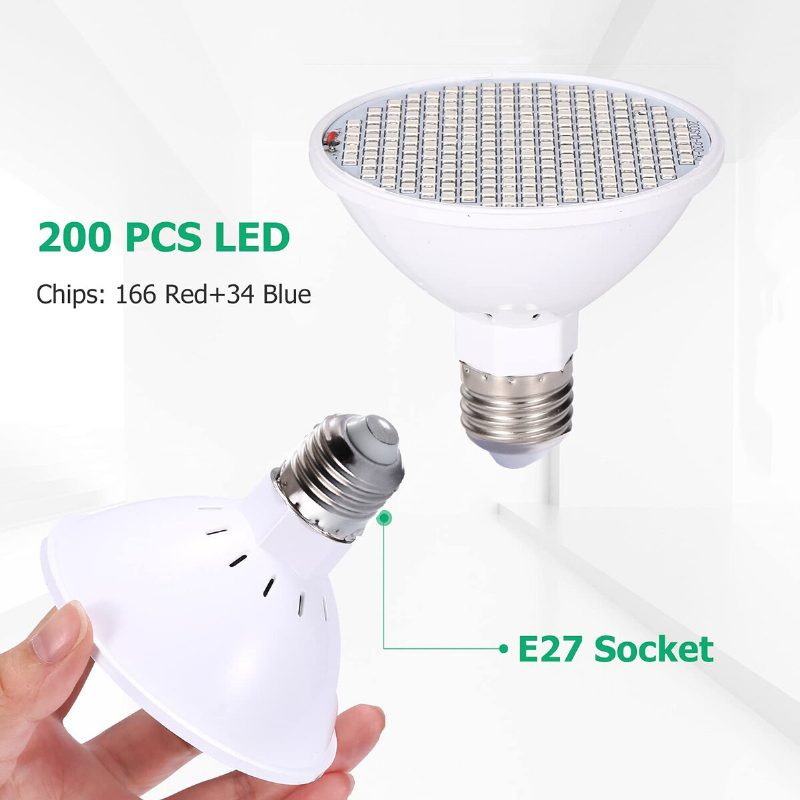 Led Žiarovka Na Pestovanie Rastlín 20w Svetlo Na Rastliny S 200 Led Diódami E27 Základné Žiarovky Na V Interiéri Zelenina Skleníkové A Hydroponické