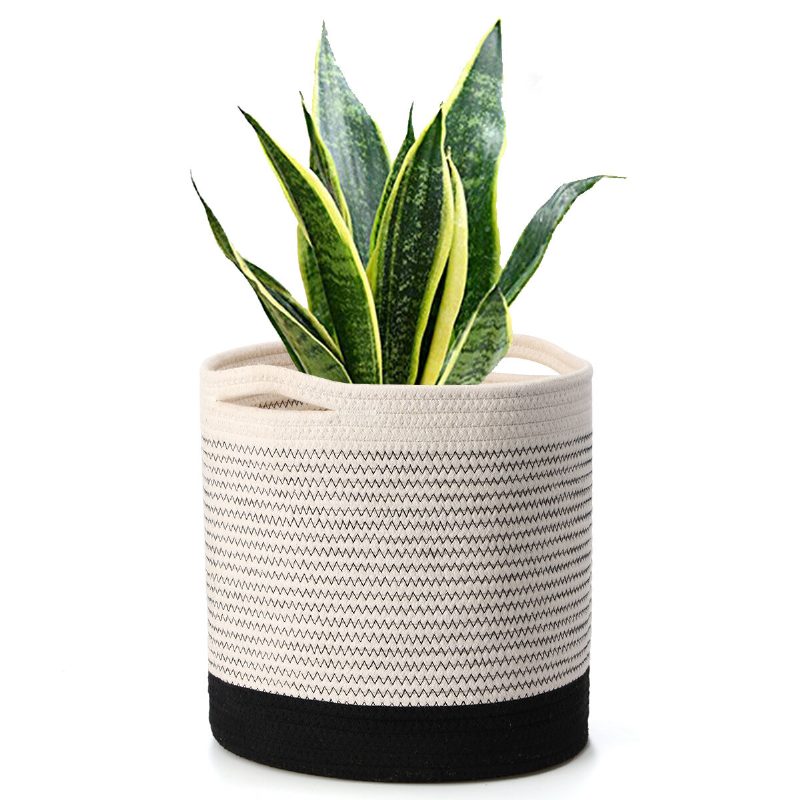 Organizér Košíka Na Tkané Bavlnené Lano Tvird Úložný Kôš Na Bielizeň Plant Pots