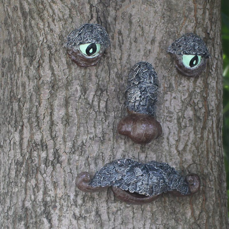 Starý Muž S Bradou Tree Hugger Umenie Záhradného Dvora Pre Vonkajšiu Sochu Tvár Stromu Záhradná Výzdoba