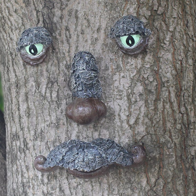 Starý Muž S Bradou Tree Hugger Umenie Záhradného Dvora Pre Vonkajšiu Sochu Tvár Stromu Záhradná Výzdoba