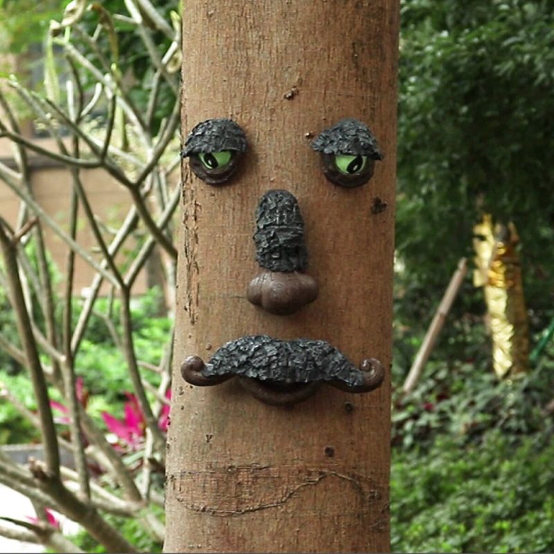 Starý Muž S Bradou Tree Hugger Umenie Záhradného Dvora Pre Vonkajšiu Sochu Tvár Stromu Záhradná Výzdoba