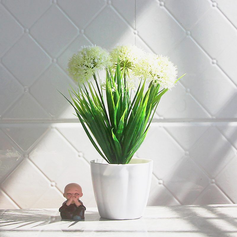 Umelé Rastliny So Zelenými Listami Hydrangea Plastový Kvetináč Home Garden Decor