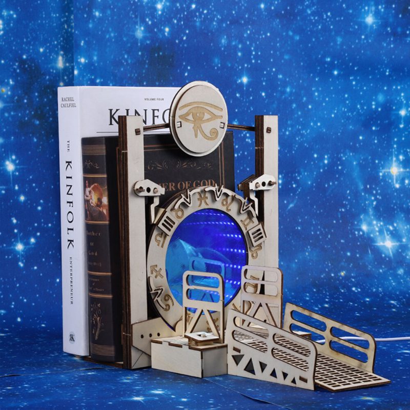 1 Kus Diy Zarážka Na Knihy Galaxy Gate Kreatívny Cezhraničný Časový Tunel Led Podsvietenie Zarážky Na Stolové Na Darčeky Na