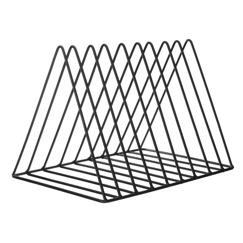 1 Kus Nordic Simple Triangle Kované Železo Úložný Stojan Držiak Na Poličku Zásobník Na Časopisy Box Kancelársky Stolný Organizér