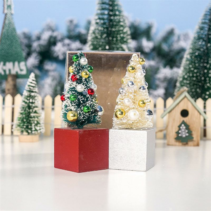 2ks Mini Christmas Tree Mall Dekorácie Do Domácej Kancelárie Ornament Na Stromček Kreatívne Darčeky Remeslá Na Deti Hračky