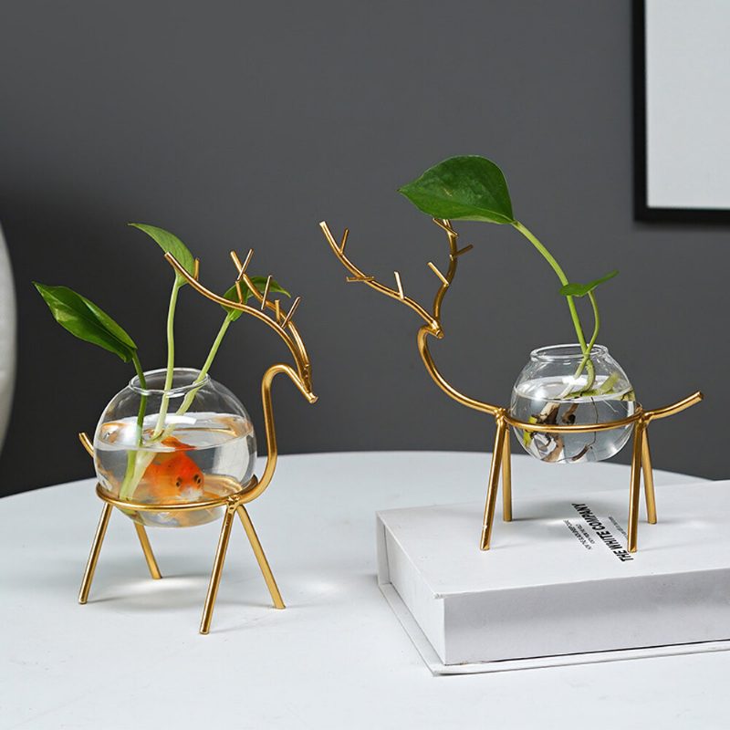Stolová Hydroponická Váza Dekorácia Kvetináčov Fresh Desktop Malá Nádrž Na Ryby Kancelársky Stôl Obývacia Izba Kreatívna Vázy S Rastlinami