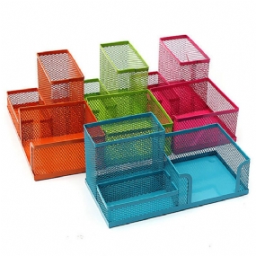 Kovová Sieťka Kozmetická Kefa Na Mejkap Pero Office Desktop Storage Box